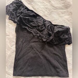 Old Navy Black One Shoulder Casual Top